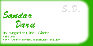 sandor daru business card