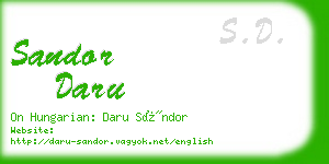 sandor daru business card